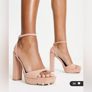 ASOS DESIGN Noun platform barely there block heel sandals